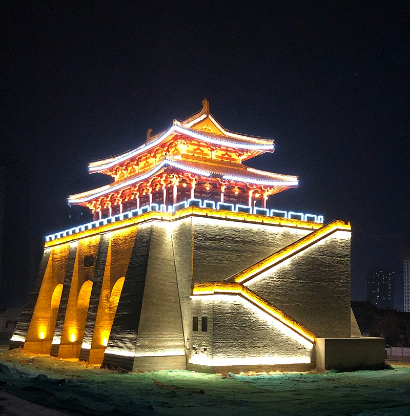 咸陽乾陵下乾縣北門城樓古建筑亮化工程項目
