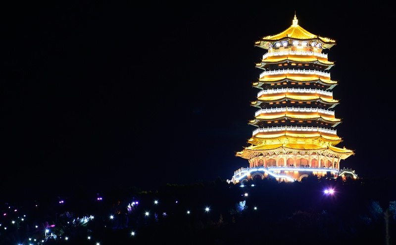 古建筑亮化-寧夏古雁塔